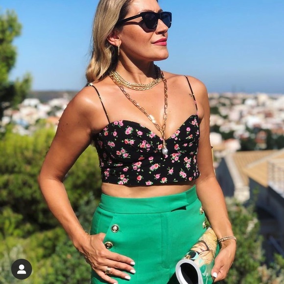 Zara set floral corset high waist belted skirt NWT - Picture 10 of 13